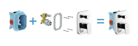 10° Free falba süllyesztett csaptelep váltóval TD F 065.00CR, króm, R-boxhoz