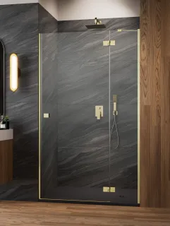 Essenza 8 Brushed Gold DWJ szálcsiszolt arany zuhanyajtó 110 átlátszó jobbos
