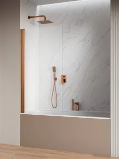 Nes Brushed Copper PNJ I szálcsiszolt réz kádparaván 100 átlátszó jobbos