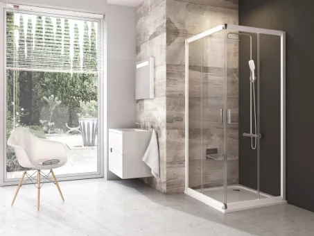 Blix BLRV2 90x90 zuhanykabin fehér+transparent