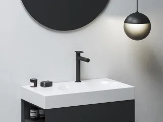 Spring mosdócsaptelep 255 mm, leeresztő nélkül, fekete SG 014.20BLM