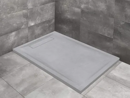 Doris F lapos szögletes betonszürke zuhanytálca 180x80 betonszürke, ajándék szifonnal