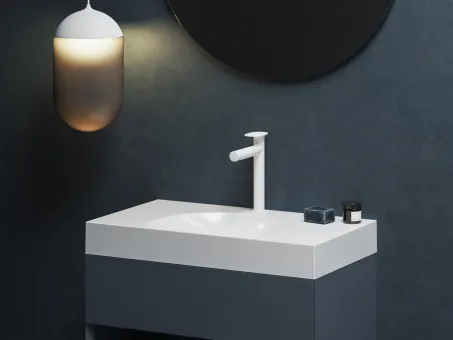 Spring mosdócsaptelep 255 mm, leeresztő nélkül, matt fehér SG 014.10WHM