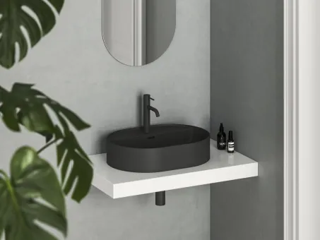 Ceramic Slim Shelf O 55 kerámiamosdó matt fekete