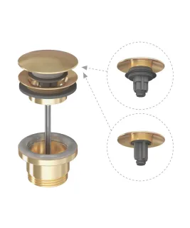 Mosdólefolyó ClickClack rendszerrel/fix Gold Brushed