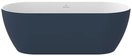 Freedom O Tec 170x77 akrilkád, Deepsea Blue/fehér szabadonálló, fehér/fekete/króm lefolyó