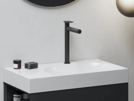 Spring mosdócsaptelep álló 315 mm, leeresztő nélkül, fekete SG 015.20BLM