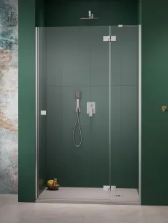 Essenza 8 Brushed Nickel DWJ szálcsiszolt króm zuhanyajtó 120 átlátszó jobbos