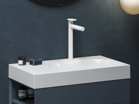 Spring mosdócsaptelep 315 mm, leeresztő nélkül, matt fehér SG 015.10WHM