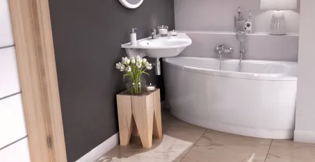 Avocado Comfort mosdó jobb fehér, furattal