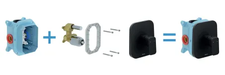 10° Free fekete falba süllyesztett csaptelep váltó nélkül TD F 066.20BL, fekete, R-boxhoz