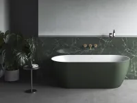 Freedom O Tec 170x77 akrilkád, Grey Green/fehér szabadonálló, fehér/fekete/króm lefolyó