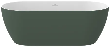 Freedom O Tec 170x77 akrilkád, Grey Green/fehér szabadonálló, fehér/fekete/króm lefolyó