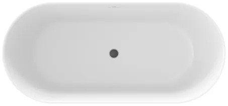 Freedom O Tec 170x77 akrilkád, Grey Green/fehér szabadonálló, fehér/fekete/króm lefolyó