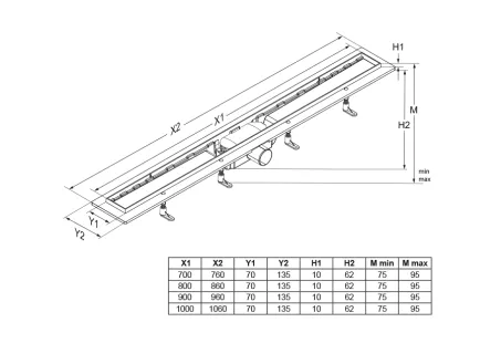 Zuhanyfolyóka 90 Csepp rács