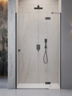 Essenza 8 Brushed GunMetal DWJ szálcsiszolt fegyvermetál zuhanyajtó 120 átlátszó jobbos