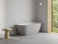 Freedom O Tec 170x77 akrilkád, Smoke Grey/fehér szabadonálló, fehér/fekete/króm lefolyó