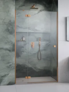 Essenza 8 Brushed Copper DWJ szálcsiszolt réz zuhanyajtó 80 átlátszó jobbos