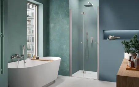 Nes Brushed Nickel DWB szálcsiszolt króm zuhanyajtó 90 átlátszó balos