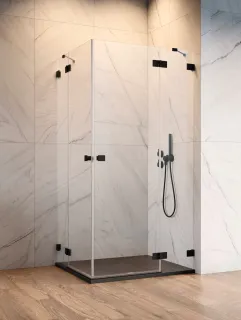 Essenza Pro Black KDD szögletes fekete zuhanykabin 90x80 átlátszó