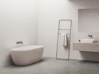 Freedom O Tec 170x77 akrilkád, Alabaster Pink/fehér szabadonálló, fehér/fekete/króm lefolyó