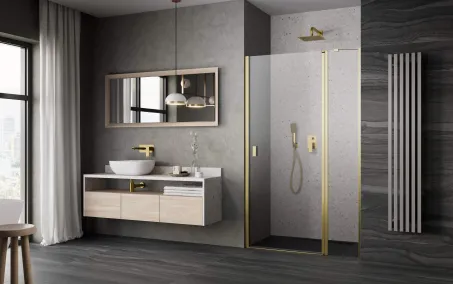 Nes Brushed Nickel DWJ II szálcsiszolt króm zuhanyajtó 90 átlátszó balos