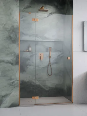 Essenza 8 Brushed Copper DWJ szálcsiszolt réz zuhanyajtó 110 átlátszó jobbos