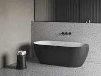 Freedom O Tec 170x77 akrilkád, fekete/fehér szabadonálló, fekete/fehér/króm lefolyó