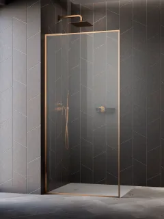 Modo F SL II Brushed Copper Walk-in szálcsiszolt réz zuhanyfal 65 átlátszó jobbos