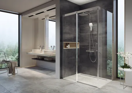 Matrix MSDPS 100x80 zuhanykabin bal krómhatású+transparent