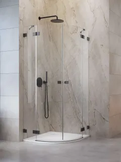 Essenza Pro Brushed GunMetal PDD íves szálcsiszolt fegyvermetál zuhanykabin 80x90 átlátszó