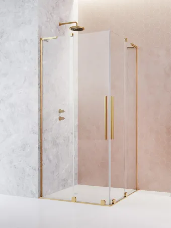 Furo SL Gold KDD szögletes arany zuhanykabin 120x80 átlátszó