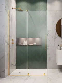 Furo Gold Walk-in arany zuhanyfal 80 átlátszó jobbos