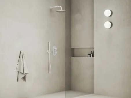 Esőztető kör fejzuhany, 250 mm 985.10WHM, matt fehér