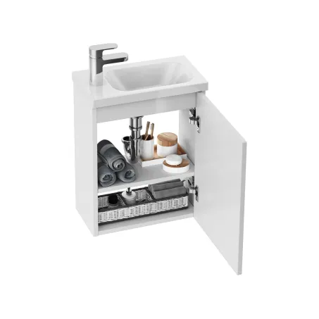 Chrome II SD 40 mosdó alatti szekrénytest fehér, króm fogantyúval 152 mm (A termék az ajtót nem tertalmazza.)