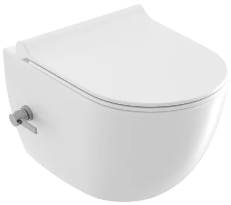 WC Uni Chrome RimOff és bidé fúvókával, fehér