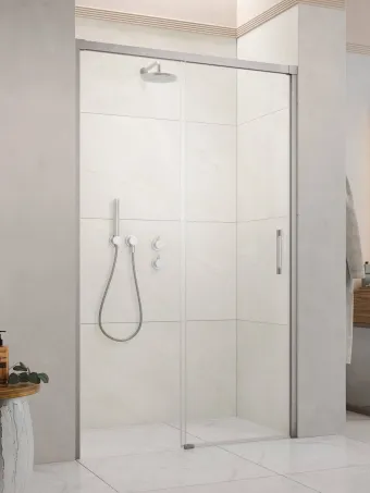 Idea Brushed Nickel DWJ szálcsiszolt króm zuhanyajtó 100 átlátszó jobbos