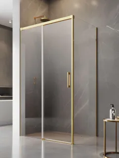 Idea Gold KDJ szögletes arany zuhanykabin 100x70 átlátszó jobbos