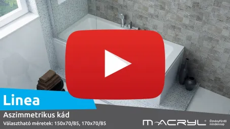 Linea aszimmetrikus akril kád 170x70/85 jobbos