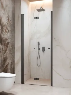 Nes Brushed GunMetal DWB szálcsiszolt fegyvermetál zuhanyajtó 80 átlátszó jobbos