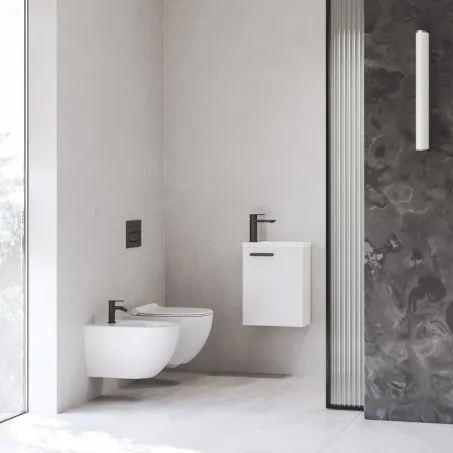 Chrome II SD 40 mosdó alatti szekrénytest fehér, fekete fogantyúval 152 mm (A termék az ajtót nem tertalmazza.)