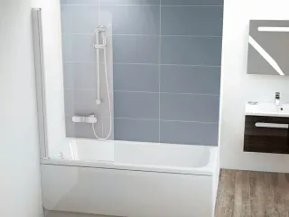 CVS1-80 bal kádparaván fehér + transparent