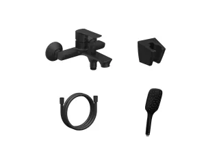 Life fali kádcsaptelep szettel, matt fekete  LF 022.20BLM.+S