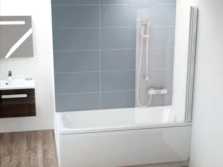 CVS1-80 jobb kádparaván krómhatású + transparent