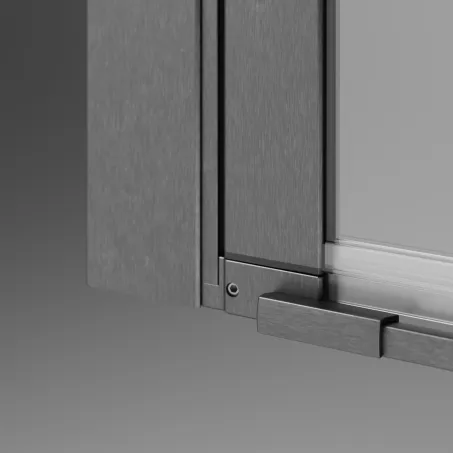 Nes Brushed GunMetal KDJ II szögletes szálcsiszolt fegyvermetál zuhanykabin 110x100 átlátszó jobbos