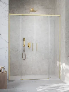 Idea Brushed Gold DWD szálcsiszolt arany zuhanyajtó 180 átlátszó