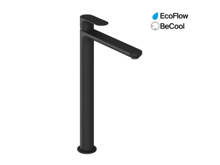 Eleganta álló mosdócsaptelep BeCool 335 mm leeresztő nélkül EL 015.21BLM, Black Matt