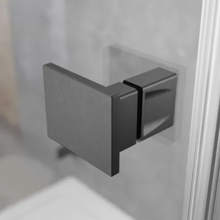 Essenza Pro Brushed GunMetal KDJ szögletes szálcsiszolt fegyvermetál zuhanykabin 100x70 átlátszó jobbos