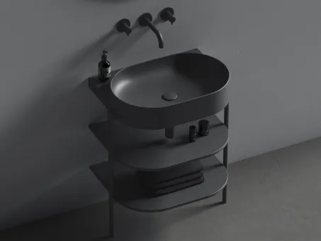 Yard 60 kerámiamosdó matt fekete, túlfolyó furat nélkül