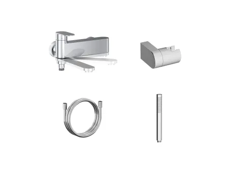 Chrome fali kádcsaptelep szettel, króm CR II 022.00CR CRS+S